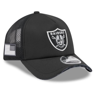 Бейсболка Las Vegas Raiders New Era 2026 Salute To Service Apex 9FORTY Adjustable - Black