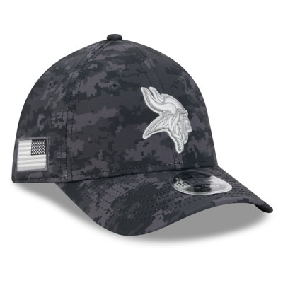Бейсболка Minnesota Vikings New Era 2026 Salute To Service 39THIRTY M-Crown Stretch - Black