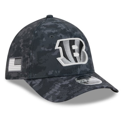 Бейсболка Cincinnati Bengals New Era 2026 Salute To Service 39THIRTY M-Crown Stretch - Black