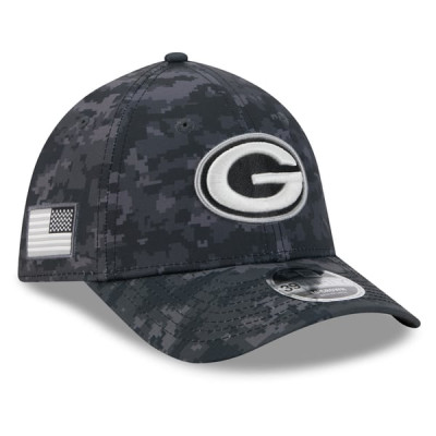 Бейсболка Green Bay Packers New Era 2026 Salute To Service 39THIRTY M-Crown Stretch - Black