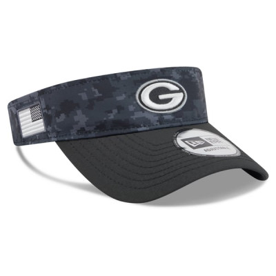 Green Bay Packers New Era 2026 Salute To Service Adjustable Visor - Black