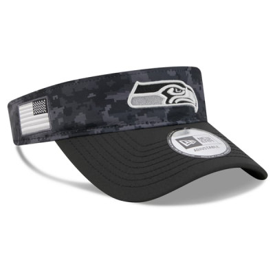 Seattle Seahawks New Era 2026 Salute To Service Adjustable Visor - Black