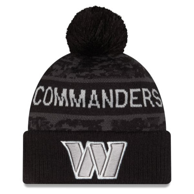 Шапка с помпоном Washington Commanders New Era 2026 Salute To Service Cuffed - Black