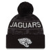 Шапка с помпоном Jacksonville Jaguars New Era 2026 Salute To Service Cuffed - Black