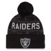 Шапка с помпоном Las Vegas Raiders New Era 2026 Salute To Service Cuffed - Black