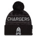 Шапка с помпоном Los Angeles Chargers New Era 2026 Salute To Service Cuffed - Black