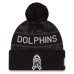 Шапка с помпоном Miami Dolphins New Era 2026 Salute To Service Cuffed - Black