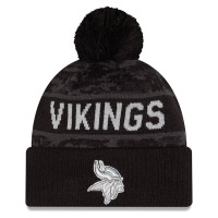 Шапка с помпоном Minnesota Vikings New Era 2026 Salute To Service Cuffed - Black