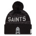 Шапка с помпоном New Orleans Saints New Era 2026 Salute To Service Cuffed - Black