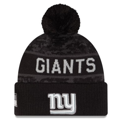 Шапка с помпоном New York Giants New Era 2026 Salute To Service Cuffed - Black