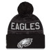 Шапка с помпоном Philadelphia Eagles New Era 2026 Salute To Service Cuffed - Black