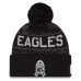 Шапка с помпоном Philadelphia Eagles New Era 2026 Salute To Service Cuffed - Black