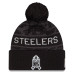 Шапка с помпоном Pittsburgh Steelers New Era 2026 Salute To Service Cuffed - Black