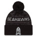 Шапка с помпоном Seattle Seahawks New Era 2026 Salute To Service Cuffed - Black