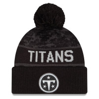 Шапка с помпоном Tennessee Titans New Era 2026 Salute To Service Cuffed - Black