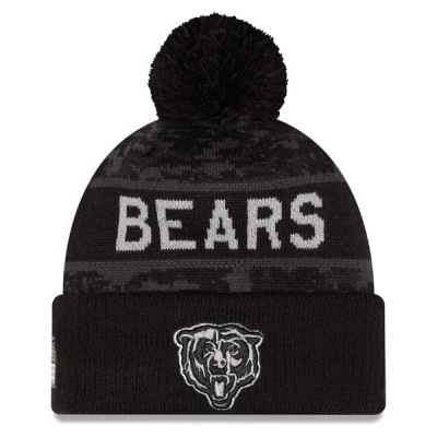 Шапка с помпоном Chicago Bears New Era 2026 Salute To Service Cuffed - Black