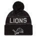 Шапка с помпоном Detroit Lions New Era 2026 Salute To Service Cuffed - Black