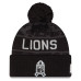 Шапка с помпоном Detroit Lions New Era 2026 Salute To Service Cuffed - Black