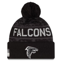 Шапка с помпоном Atlanta Falcons New Era 2026 Salute To Service Cuffed - Black