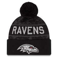 Шапка с помпоном Baltimore Ravens New Era 2026 Salute To Service Cuffed - Black Шапка с помпоном Baltimore Ravens New Era 2026 Salute To Service Cuffed - Black