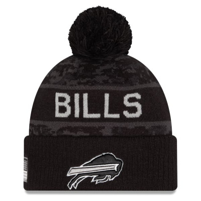 Шапка с помпоном Buffalo Bills New Era 2026 Salute To Service Cuffed - Black