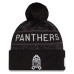 Шапка с помпоном Carolina Panthers New Era 2026 Salute To Service Cuffed - Black