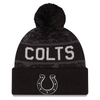 Шапка с помпоном Indianapolis Colts New Era 2026 Salute To Service Cuffed - Black