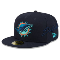 Бейсболка Miami Dolphins New Era Rivalries Collection Fan Pack Side Script 59FIFTY - Navy
