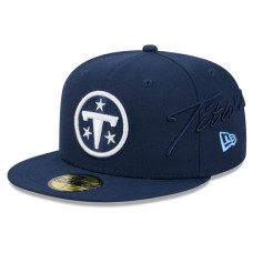 Бейсболка Tennessee Titans New Era 2026 Rivalries Collection Fan Pack Side Script 59FIFTY - Navy