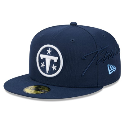 Бейсболка Tennessee Titans New Era 2026 Rivalries Collection Fan Pack Side Script 59FIFTY - Navy
