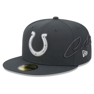 Бейсболка Indianapolis Colts New Era 2026 Rivalries Collection Fan Pack Side Script 59FIFTY - Anthracite