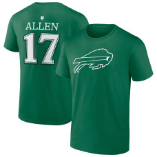 Футболка Buffalo Bills Josh Allen Green St. Patrick's Day Icon Name & Number