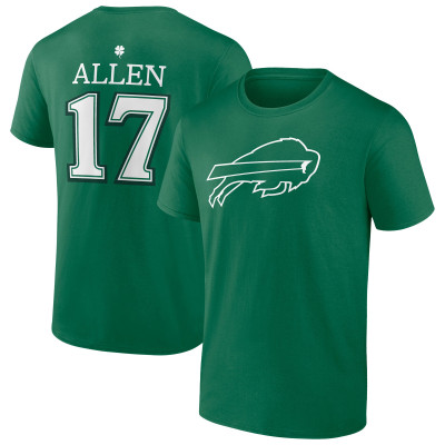 Футболка Buffalo Bills Josh Allen Green St. Patrick's Day Icon Name & Number