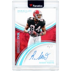 Карточка Roddy White Atlanta Falcons Autographed 2025 Panini Immaculate Collection Platinum Immaculate Ink #II-RWE #1/1