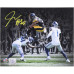 Фото с автографом Jaylen Warren Pittsburgh Steelers Fanatics Authentic 8 x 10 Leaping over Defender Spotlight