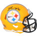 Jaylen Warren Pittsburgh Steelers Autographed Fanatics Authentic Riddell Gold Throwback Speed Mini Helmet