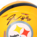 Jaylen Warren Pittsburgh Steelers Autographed Fanatics Authentic Riddell Gold Throwback Speed Mini Helmet