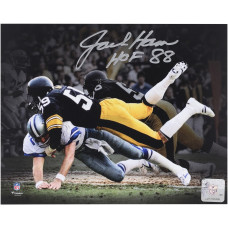 Фото с автографом Jack Ham Pittsburgh Steelers Fanatics Authentic 8 x 10 Tackle with 'HOF 88 Inscription Фото с автографом Jack Ham Pittsburgh Steelers Fanatics Authentic 8 x 10 Tackle with 'HOF 88 Inscription
