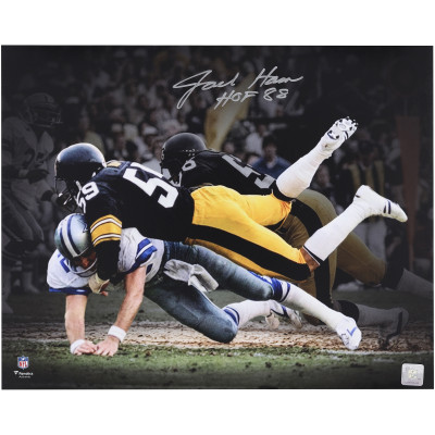 Фото с автографом Jack Ham Pittsburgh Steelers Fanatics Authentic 16 x 20 Tackle with 'HOF 88 Inscription