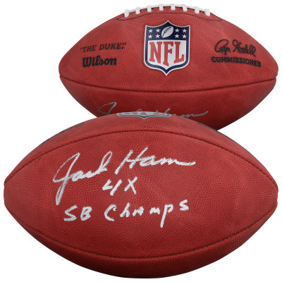 Jack Ham Pittsburgh Steelers Autographed Fanatics Authentic Duke Full Color Football with 4X SB Champs' Inscription