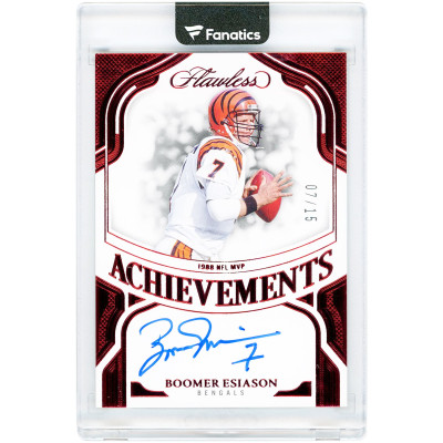 Карточка Boomer Esiason Cincinnati Bengals Autographed 2025 Panini Flawless Achievements Ruby Jersey Number #FA-BEN #7/15