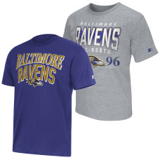 Футболка Baltimore Ravens Starter Purple/Heather Gray Two-Pack Logo Set Футболка Baltimore Ravens Starter Purple/Heather Gray Two-Pack Logo Set
