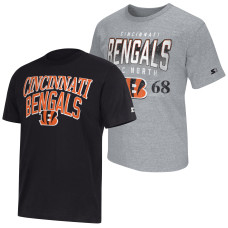 Футболка Cincinnati Bengals Starter Black/Heather Gray Two-Pack Logo Set