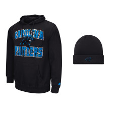 Толстовка Carolina Panthers Starter Black and Cuffed Knit Hat Combo Pack Толстовка Carolina Panthers Starter Black and Cuffed Knit Hat Combo Pack