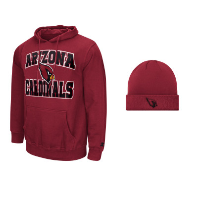 Толстовка Arizona Cardinals Starter Cardinal and Cuffed Knit Hat Combo Pack