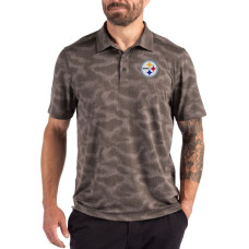 Поло Pittsburgh Steelers Cutter & Buck Charcoal Coastline Recycled Double-Peached Camo