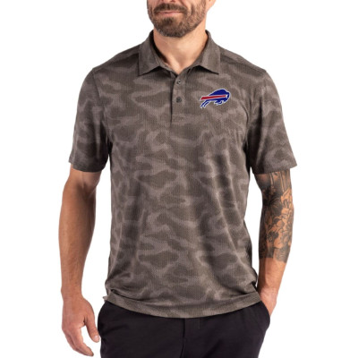 Поло Buffalo Bills Cutter & Buck Charcoal Coastline Recycled Double-Peached Camo