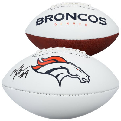 Talanoa Hufanga Denver Broncos Autographed Fanatics Authentic Franklin White Panel Football
