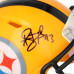 Troy Polamalu Pittsburgh Steelers Autographed Fanatics Authentic Riddell Gold Throwback Speed Mini Helmet
