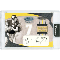 Карточка Ben Roethlisberger Pittsburgh Steelers Autographed 2005 Donruss Leaf Certified Games-Used Fabric Of The Game Jersey Relic #FG-3 #7/7